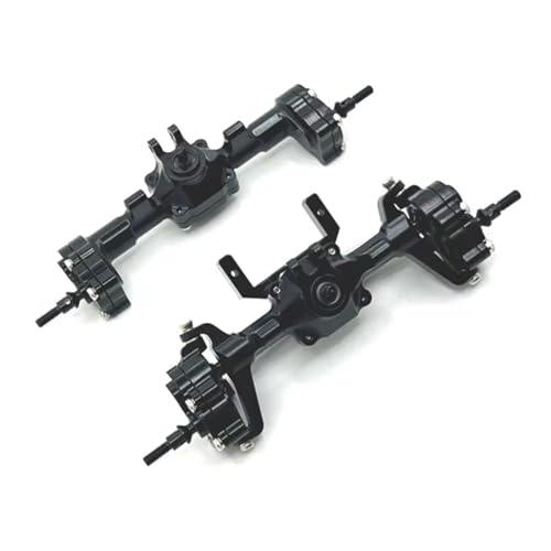 RC Hinterachse Kompatibel Mit FCX24 Für FMS 1/24 RC-Autos, Upgrade-Teile, Zubehör, Metall, Vorne Und Hinten, Portalachsenbaugruppe(Black,1Set) von MGHGFYTAS