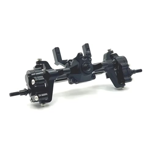 RC Hinterachse Kompatibel Mit FCX24 Für FMS 1/24 RC-Autos, Upgrade-Teile, Zubehör, Metall, Vorne Und Hinten, Portalachsenbaugruppe(Black,Fronr) von MGHGFYTAS