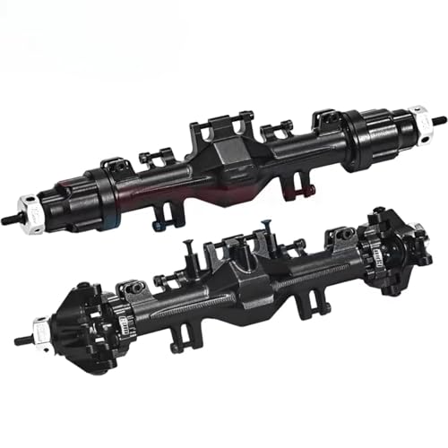 RC Hinterachse Kompatibel Mit LOSI Für LMT 4X4 LOS212035 1/18 RC-Autos, Upgrade-Teile, Aluminium 7075, Schnellspanner, Vorder- Und Hinterachse(Black) von MGHGFYTAS