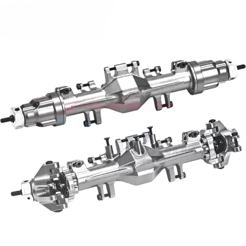 RC Hinterachse Kompatibel Mit LOSI Für LMT 4X4 LOS212035 1/18 RC-Autos, Upgrade-Teile, Aluminium 7075, Schnellspanner, Vorder- Und Hinterachse(Silver) von MGHGFYTAS