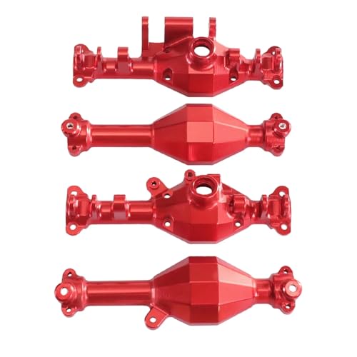 RC Hinterachse Kompatibel Mit MJX Für Hyper GO H12y H12y+ RC-Autos, Upgrade-Teile, Ersatzzubehör, Metall-Vorderachsschale Und Hinterachsschale(Red,1Set) von MGHGFYTAS