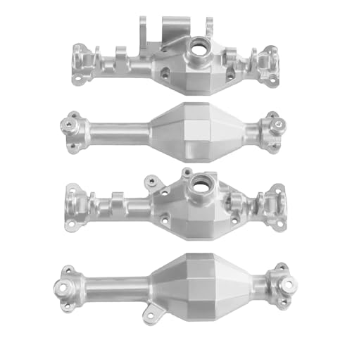 RC Hinterachse Kompatibel Mit MJX Für Hyper GO H12y H12y+ RC-Autos, Upgrade-Teile, Ersatzzubehör, Metall-Vorderachsschale Und Hinterachsschale(Silver,1Set) von MGHGFYTAS