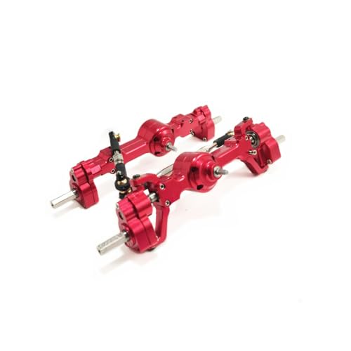 RC Hinterachse Kompatibel Mit MN99S MN99 Für MN D90 Für MN98 RC-Autos, Upgrade-Teile, Zubehör, Metall, Vorder- Und Hinterachse(Red) von MGHGFYTAS
