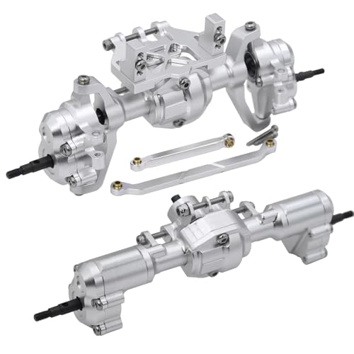 RC Hinterachse Kompatibel Mit Redcat Für Ascent-18 1/18 RC Crawler Upgrade CNC Aluminium Vorne Hinten Portalachse Komplettachsen Set Mit Servohalterung(Silver,1Set) von MGHGFYTAS