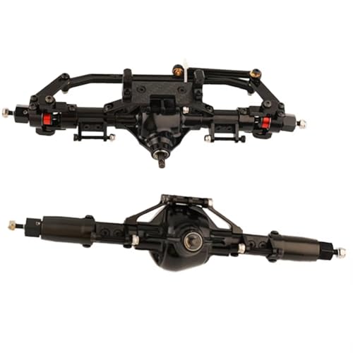 RC Hinterachse Kompatibel Mit SCX10 90047 1/10 RC-Autos, Upgrade-Teile, Aluminiumlegierung, Vorder- Und Hinterachsen, Satzbaugruppe(Black) von MGHGFYTAS