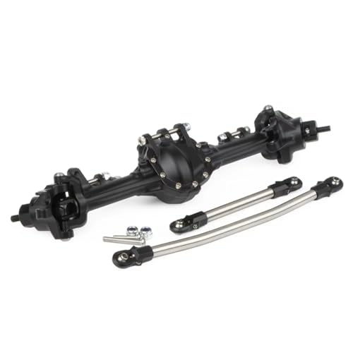RC Hinterachse Kompatibel Mit SCX10 II CC01 1/10 RC-Autos, Upgrade-Teile, CNC-Aluminium, Vorder- Und Hinterachse Mit Optionaler Kegelradhalterung(Black,Front) von MGHGFYTAS