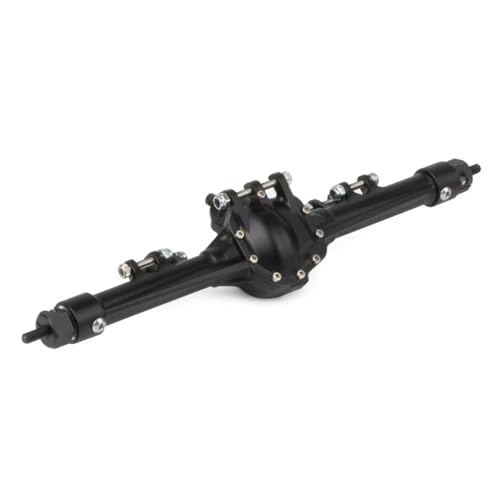 RC Hinterachse Kompatibel Mit SCX10 II CC01 1/10 RC-Autos, Upgrade-Teile, CNC-Aluminium, Vorder- Und Hinterachse Mit Optionaler Kegelradhalterung(Black,Rear) von MGHGFYTAS