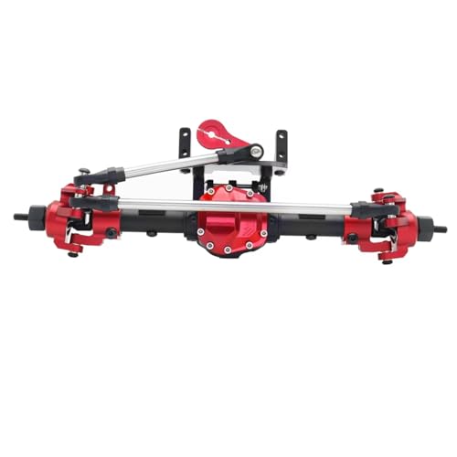 RC Hinterachse Kompatibel Mit SCX10 II Für Axial AR44 90047 90046 AX90060 1/10 RC Crawler Upgrade-Teile Aluminiumlegierung CNC Vorder- Und Hinterachse Set(Red,Front) von MGHGFYTAS