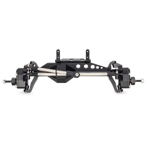 RC Hinterachse Kompatibel Mit SCX10 III H10 Optic 1/10 RC-Autos, Upgrade-Teile, Zubehör, Aluminium-Offset-Portalachsensatz Mit Servohalterung(Black,FrontA) von MGHGFYTAS