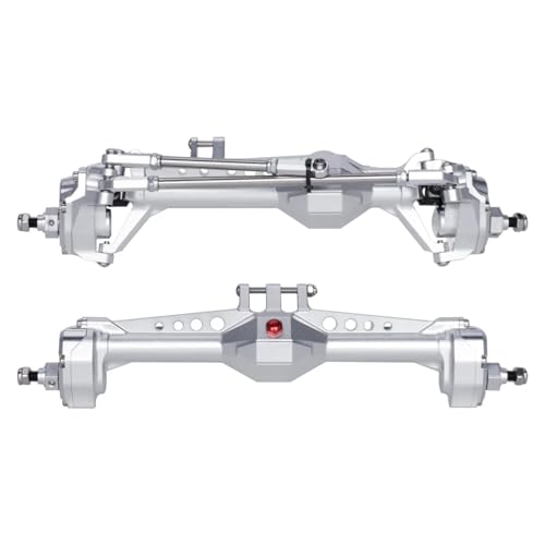 RC Hinterachse Kompatibel Mit Vanquish VS4-10 F10 Für LCG 1/10 RC Crawler Car Upgrade-Teile Aluminium-Portalachse Vorne Und Hinten(Silver,1Set) von MGHGFYTAS