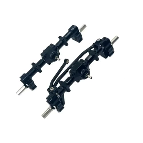 RC Hinterachse Kompatibel Mit WPL C14 C24 C34 C44 C54 C64 C74 B14 B24 1/16 RC-Auto-Upgrade-Teile Zubehör Metall-Portalachse Vorne Und Hinten(Black) von MGHGFYTAS