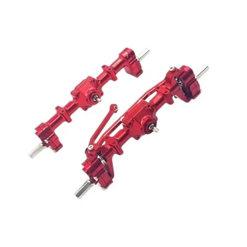 RC Hinterachse Kompatibel Mit WPL C14 C24 C34 C44 C54 C64 C74 B14 B24 1/16 RC-Auto-Upgrade-Teile Zubehör Metall-Portalachse Vorne Und Hinten(Red) von MGHGFYTAS