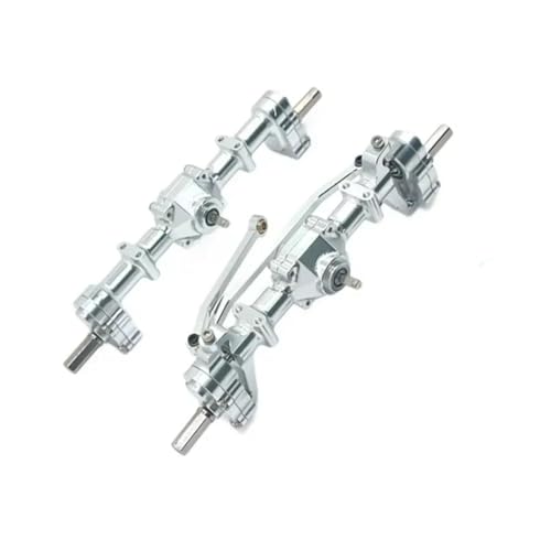 RC Hinterachse Kompatibel Mit WPL C14 C24 C34 C44 C54 C64 C74 B14 B24 1/16 RC-Auto-Upgrade-Teile Zubehör Metall-Portalachse Vorne Und Hinten(Silver) von MGHGFYTAS