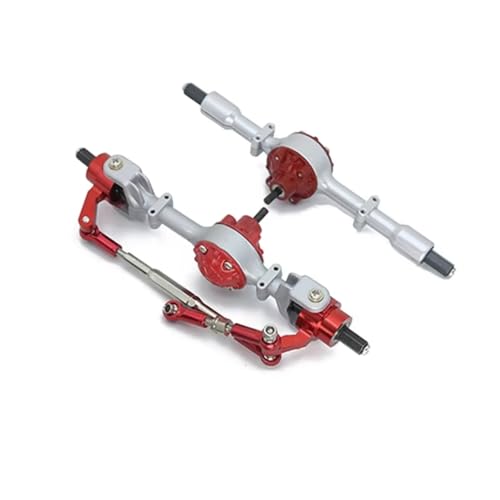RC Hinterachse Kompatibel Mit WPL C14 C24 C54 C74 RC-Autos, Upgrade-Teile, Modifikationszubehör, Metall-Vorder- Und Hinterachsen-Set(Silver,1Set) von MGHGFYTAS