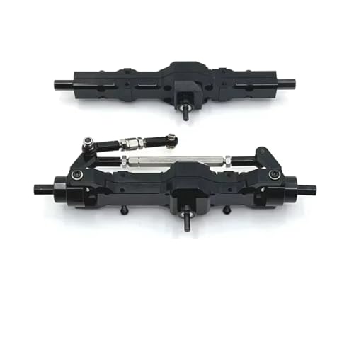 RC Hinterachse Kompatibel Mit WPL C74 C14 C24 C34 C54 B14 B24 1/10 RC-Auto-Upgrade-Teile Zubehör Metall-Vorder-Hinterachse-Set(Black) von MGHGFYTAS