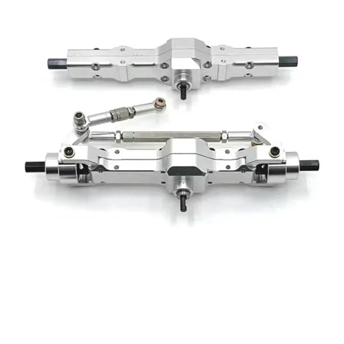 RC Hinterachse Kompatibel Mit WPL C74 C14 C24 C34 C54 B14 B24 1/10 RC-Auto-Upgrade-Teile Zubehör Metall-Vorder-Hinterachse-Set(Silver) von MGHGFYTAS