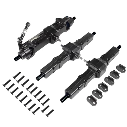 RC Hinterachse Kompatibel Mit WPL Für MN-77 Für JJRC B16 B36 Q60 Q63 Q64 FY004 6WD 6X6 RC-Auto-Upgrades Teile Metall Vorne Hinten Achse(Black) von MGHGFYTAS