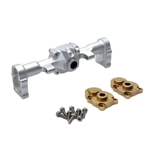 RC Hinterachse Kompatibel Mit Xiaoqi Für FCX24 Für FMS 1/24 RC-Autoteile, Modifikationszubehör, CNC-Metall-Hinterachsgehäuse(Silver) von MGHGFYTAS