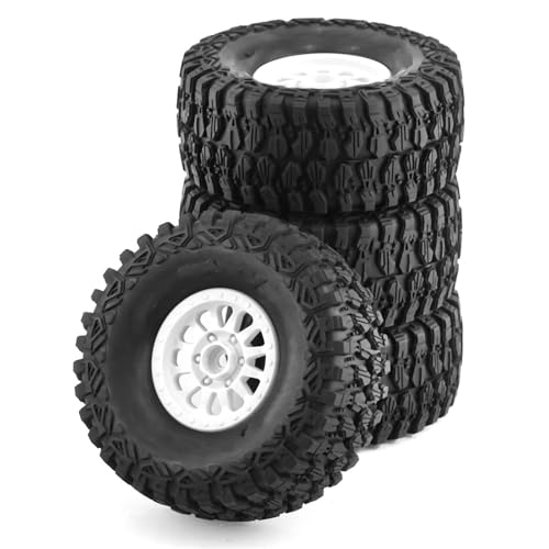 RC Reifen Kompatibel Mit ARRMA Für Mojave Für TRAXXAS 1/7 RC Auto Off-Road Für Buggy 4 Stück 135 Mm Für Desert Short Course Truck Reifen 17 Mm Radsechskant(White) von MGHGFYTAS