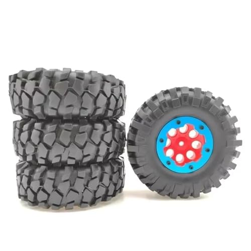 RC Reifen Kompatibel Mit Axial Für SCX10 Für Tamiya Für CC01 Für Trxs Für TRX4 1/10 RC Für Rock Crawler 1,9 Zoll Gummireifen Felge 96 Mm(Red) von MGHGFYTAS