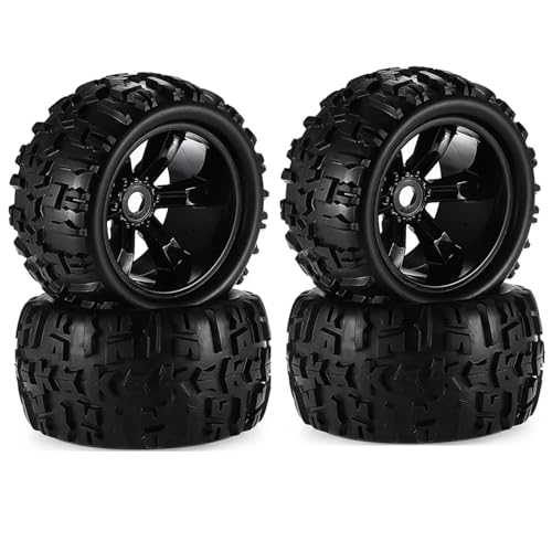 RC Reifen Kompatibel Mit Für traxxas, Für Maxx, Für Tmaxx, Für E-Revo, Für Revo 3.3, Für JLB, Für Cheetah, 1/8 Maßstab, 17 Mm Sechskant-RC-Truck-Reifen Und Felgen-Set(8477 Tire) von MGHGFYTAS