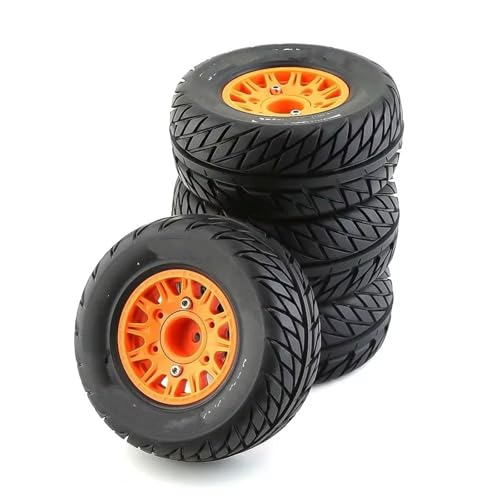 RC Reifen Kompatibel Mit HSP Für Sonic 94102 GT LC Für Racing PTG-2 Für Tamiya 1/8 1/10 Scale RC On Road Car RC Für Modellauto Gummireifen Und Rad(Orange,B) von MGHGFYTAS