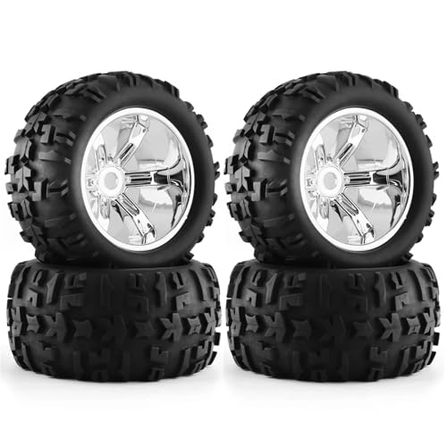 RC Reifen Kompatibel Mit Losi Für LMT Für Arrma Für Kraton Für Traxxas Für Maxx 1/8 Für Monster Truck Teile Für Buggy-Reifen 156 Mm Rad 17 Mm Sechskant(White) von MGHGFYTAS