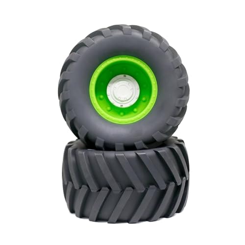 RC Reifen Kompatibel Mit Losi Für LMT Für Arrma Für Kraton Für Traxxas Für Maxx 1/8 Für Monster Truck Teile Für Buggy-Reifen 173 Mm Rad 17 Mm Sechskant(Green) von MGHGFYTAS