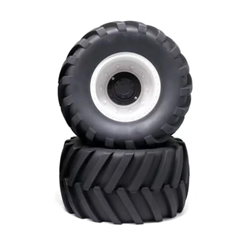 RC Reifen Kompatibel Mit Losi Für LMT Für Arrma Für Kraton Für Traxxas Für Maxx 1/8 Für Monster Truck Teile Für Buggy-Reifen 173 Mm Rad 17 Mm Sechskant(White) von MGHGFYTAS