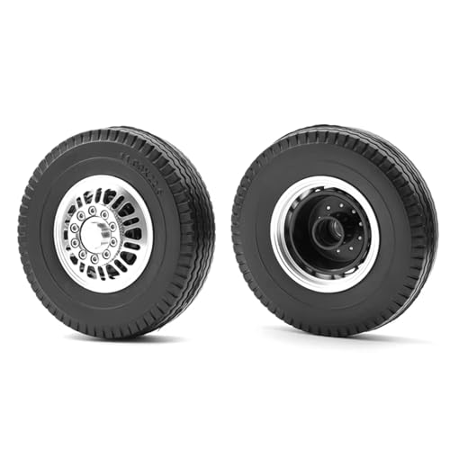 RC Reifen Kompatibel Mit Tamiya Für Man Für King Für Hauler Für ACTROS Für Scania 1/14 RC Traktor-LKW-Teile 85 Mm Hartgummireifen Metallrad RC Reifen Kompatibel Mit Tamiya Für Man Für King Für Hauler Für ACTROS Für Scania 1/14 RC Traktor-LKW-Teile 85 Mm Hartgummireifen Metallrad von MGHGFYTAS