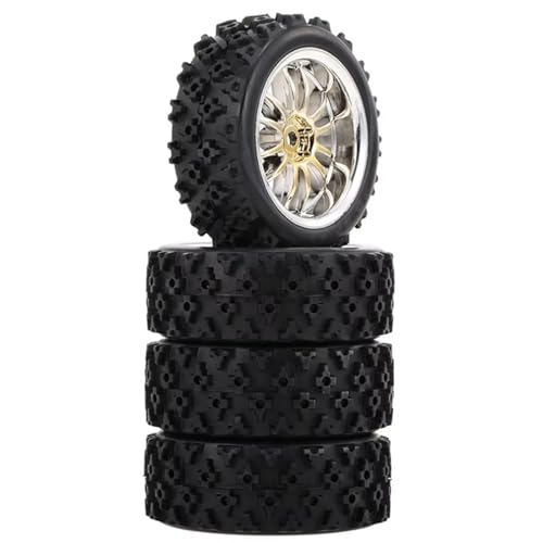 RC Reifen Kompatibel Mit Tamiya Für TT01 Für TT02 XV01 PTG-2 Für HPI 1/10 RC Für Rennwagenreifen Auf Der Straße Für Touring Drift Autoreifen Rad 70 Mm(Silver) von MGHGFYTAS