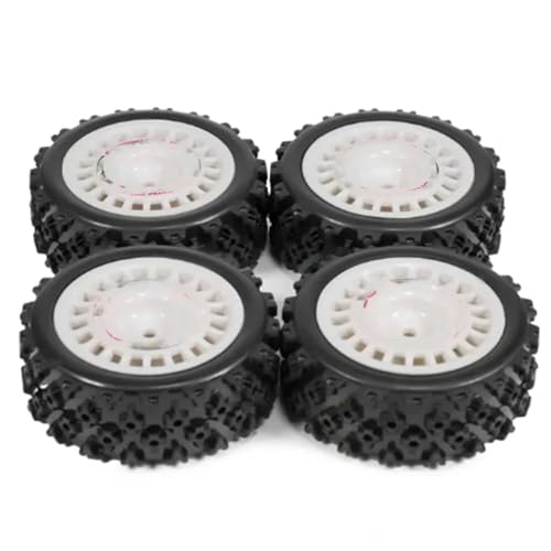 RC Reifen Kompatibel Mit Tamiya Für TT02 Für TT-01 XV01 Für PTG-2 DF-03 RC Für Rallye-Reifen Auf Straßenreifen Geklebte Räder Mit 12 Mm Sechskant Für Rennwagen(White,B) von MGHGFYTAS
