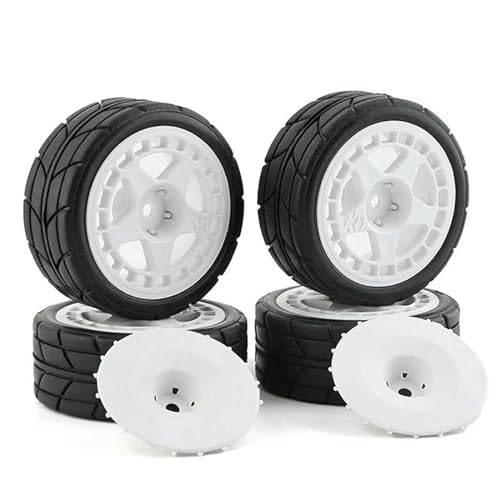 RC Reifen Kompatibel Mit Tamiya Für XV-01 TT-01 TT-02 Für Racing PTG-2 Für HPI WR8 Für HSP 1/10 RC Auto 8 Stück 12 Mm Sechskant 65 Mm Gummireifen Radreifen von MGHGFYTAS