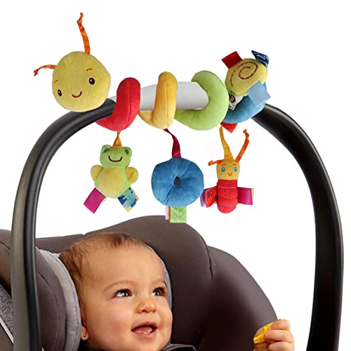 MGIZLJJ Infant Baby Worm Crib Bed Around Rattle Bell Cartoon Insect Stroller Hanging Stuffed Wrap Spiral Safety Toys,28 * 25CM von MGIZLJJ