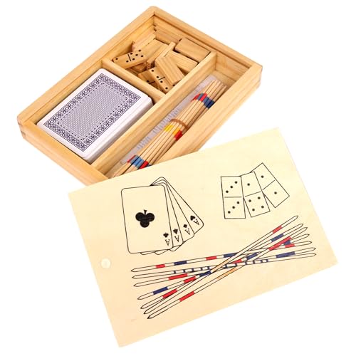 MGM GAMES - 3 Spiele in 1 Domino, Mikado und 1 Kartenspiel - Gesellschaftsspiel - 140790-2 bis 6 Spieler - Familie - Kinderspielzeug - Geschenk - Ab 3 Jahren MGM GAMES - 3 Spiele in 1 Domino, Mikado und 1 Kartenspiel - Gesellschaftsspiel - 140790-2 bis 6 Spieler - Familie - Kinderspielzeug - Geschenk - Ab 3 Jahren von MGM GAMES