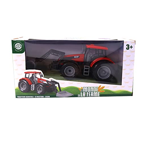 LE Monde DE LA Ferme - Landwirtschaftlicher Traktor - Bauernhof - 027014-1/16 - Friktionsfahrzeug - Rot - Kunststoff - Kinderspielzeug - Maschinen - Fahrzeug - Landwirtschaft - Anbau - Ab 3 Jahren von MGM
