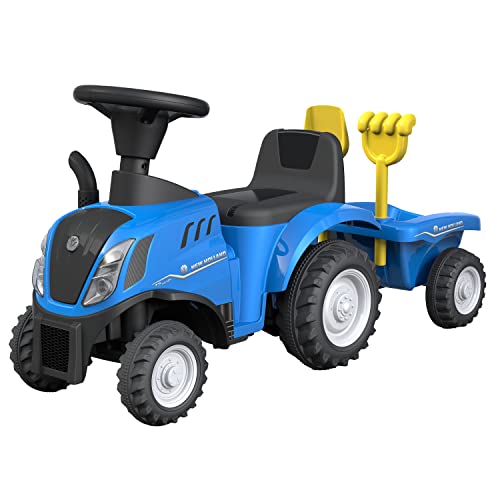 TURBO CHALLENGE New Holland Traktor – Blau – 119206 – Lauflernhilfe – 91 cm x 30 cm x 44 cm – Kunststoff – Batterien Nicht im Lieferumfang enthalten – ab 12 Monaten von TURBO CHALLENGE