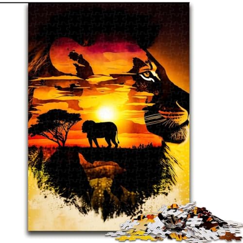 1000-teiliges Puzzle für Erwachsene, „König der Löwen des Dschungels“, pädagogisches Denkspiel, künstlerische Heim- und Bürodekoration, ab 14 Jahren (Größe: 26x38cm) von MGQWPZDBD