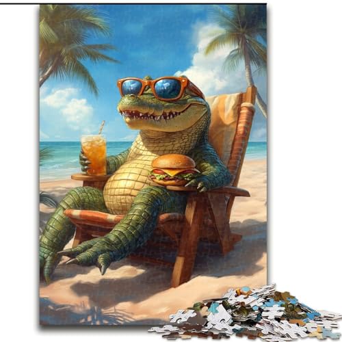 1000-teiliges Puzzle für Erwachsene, Alligator im Urlaub, pädagogisches Denkspiel, künstlerische Heim- und Bürodekoration, ab 14 Jahren, 50x75cm 1000-teiliges Puzzle für Erwachsene, Alligator im Urlaub, pädagogisches Denkspiel, künstlerische Heim- und Bürodekoration, ab 14 Jahren, 50x75cm von MGQWPZDBD