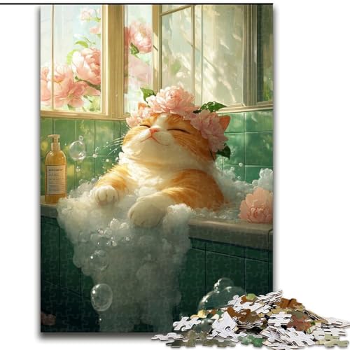 1000-teiliges Puzzle für Erwachsene, Badezimmer-Katzen-Puzzle, pädagogisches Denkspiel, künstlerische Heim- und Bürodekoration, ab 14 Jahren, 50x75cm 1000-teiliges Puzzle für Erwachsene, Badezimmer-Katzen-Puzzle, pädagogisches Denkspiel, künstlerische Heim- und Bürodekoration, ab 14 Jahren, 50x75cm von MGQWPZDBD