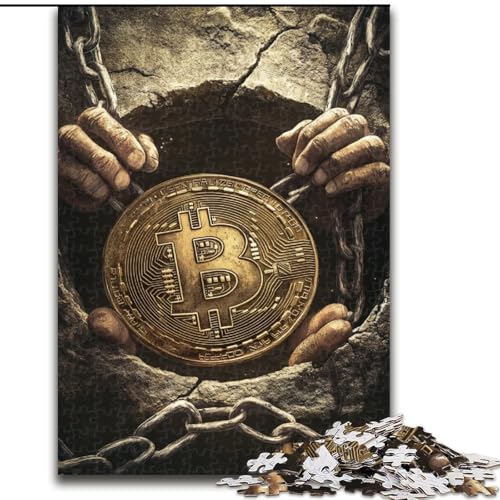 1000-teiliges Puzzle für Erwachsene, Bitcoin-Logo, Lernspiele, Heimdekoration ganze Familie (Größe 50x75cm) von MGQWPZDBD