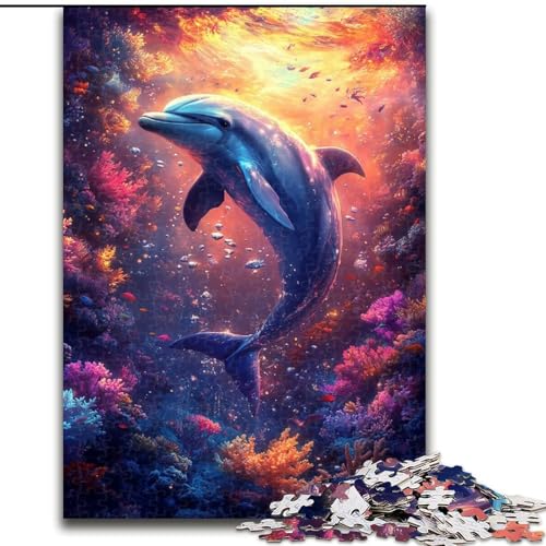 1000-teiliges Puzzle für Erwachsene, Delfin-Puzzle, pädagogisches Denkspiel, künstlerische Heim- und Bürodekoration, ab 14 Jahren, 50x75cm 1000-teiliges Puzzle für Erwachsene, Delfin-Puzzle, pädagogisches Denkspiel, künstlerische Heim- und Bürodekoration, ab 14 Jahren, 50x75cm von MGQWPZDBD