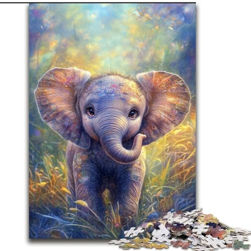 1000-teiliges Puzzle für Erwachsene, Elefantenbaby-Puzzle, pädagogisches Denkspiel, künstlerische Heim- und Bürodekoration, ab 14 Jahren, 50x75cm 1000-teiliges Puzzle für Erwachsene, Elefantenbaby-Puzzle, pädagogisches Denkspiel, künstlerische Heim- und Bürodekoration, ab 14 Jahren, 50x75cm von MGQWPZDBD