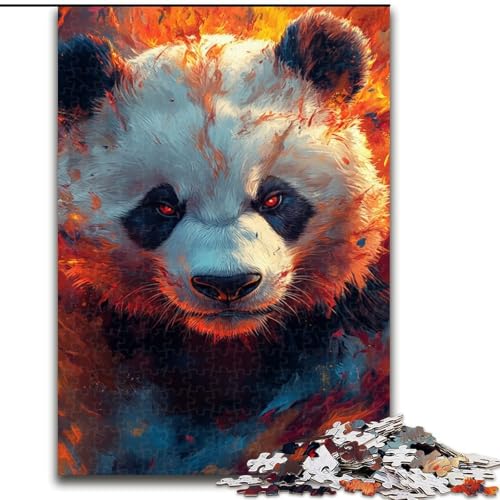 1000-teiliges Puzzle für Erwachsene, Flammenpanda, Lernspiele, Heimdekoration ganze Familie (Größe 26x38cm) von MGQWPZDBD