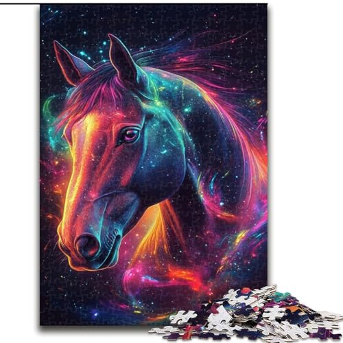 1000-teiliges Puzzle für Erwachsene, Galaxy Horse Puzzle, pädagogisches Denkspiel, künstlerische Heim- und Bürodekoration, ab 14 Jahren (Größe: 50x75cm) von MGQWPZDBD
