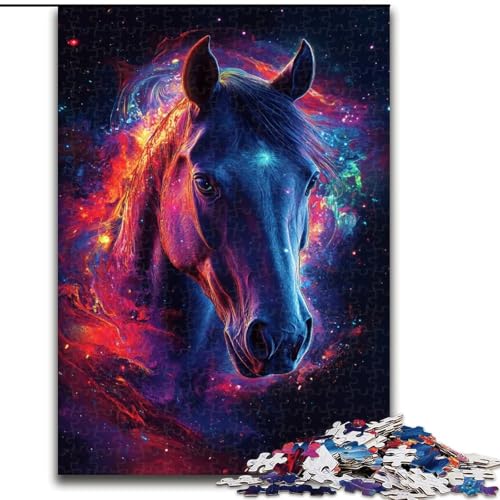 1000-teiliges Puzzle für Erwachsene, Galaxy Horse Puzzle, pädagogisches Denkspiel, künstlerische Heim- und Bürodekoration, ab 14 Jahren (Größe: 50x75cm) von MGQWPZDBD