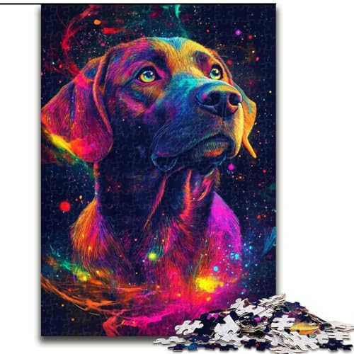 1000-teiliges Puzzle für Erwachsene, Galaxy Labrador Puzzle, pädagogisches Denkspiel, künstlerische Heim- und Bürodekoration, ab 14 Jahren (Größe: 26x38cm) von MGQWPZDBD