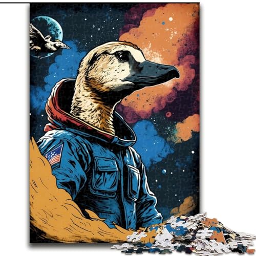 1000-teiliges Puzzle für Erwachsene, Gans im Weltraum, Lernspiele, Heimdekoration ganze Familie (Größe 50x75cm) von MGQWPZDBD
