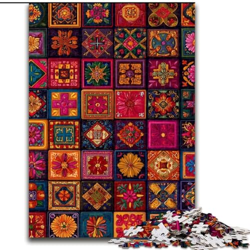 1000-teiliges Puzzle für Erwachsene, Geschenke, Mandala-Blumencollage, Lernspiele, Heimdekoration ganze Familie (Größe 26x38cm) von MGQWPZDBD