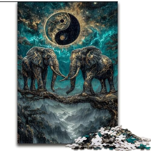 1000-teiliges Puzzle für Erwachsene, Geschenke, magischer Elefant, Lernspiele, Heimdekoration, ganze Familie (Größe 26x38cm) von MGQWPZDBD